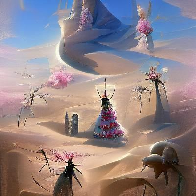 Sinister Monolith in Desert Landscape, Fantasy Art