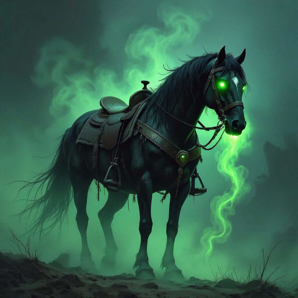 Undead Warhorse with Eerie Green Mist