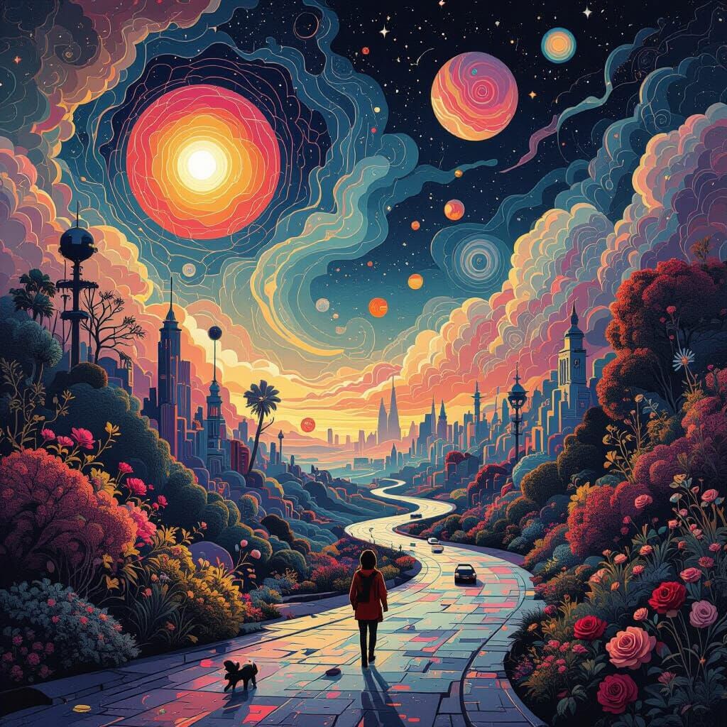 Abstract Swirling Patterns in Dreamlike Digital Art