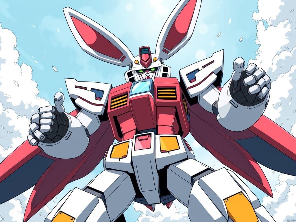 Heroic Rabbit Megazord in Anime Style