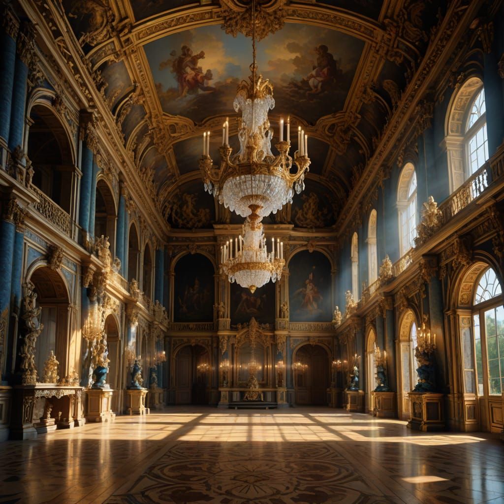 Ethereal Palace of Versailles at Sunset