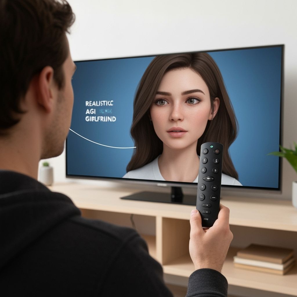 Man Connects with AI Girlfriend on Smart TV