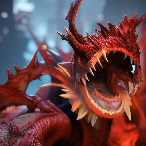 mutant demon like creature screaming in agony