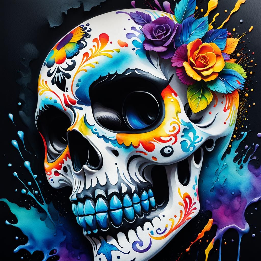 Day of the Dead Hyperrealistic Graffiti Art