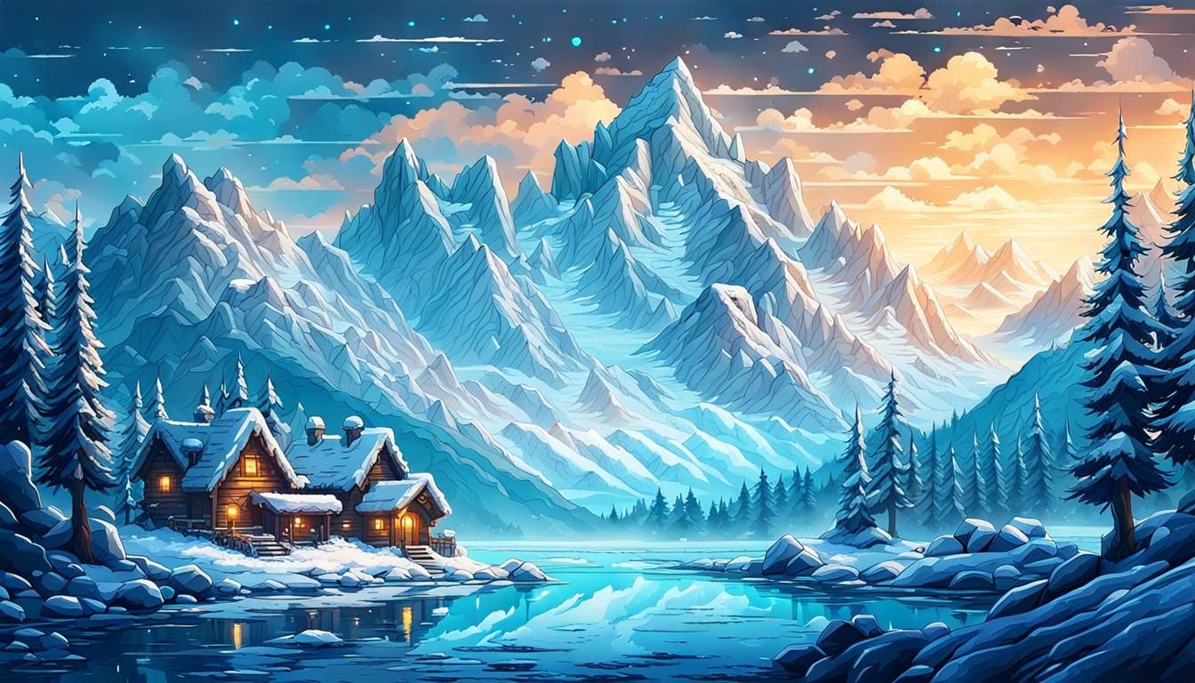 Not Space Series - Snowy landscape, Pixel Art style