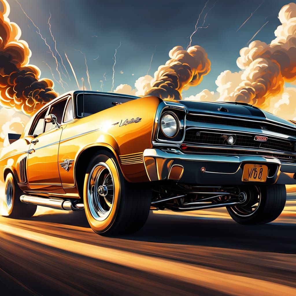 Greased Lightning: Retro Automotive Art, 70s Style