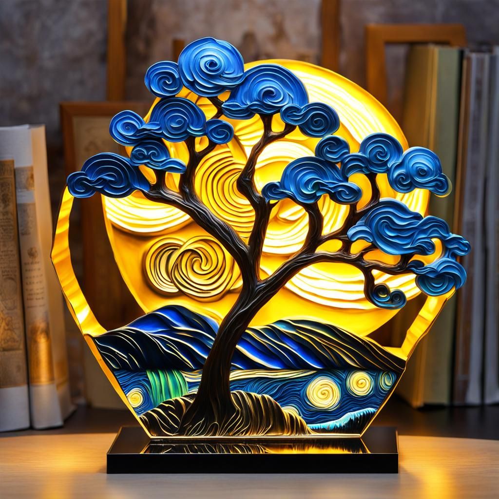 Epic Moon Starry Sky in Van Gogh Style