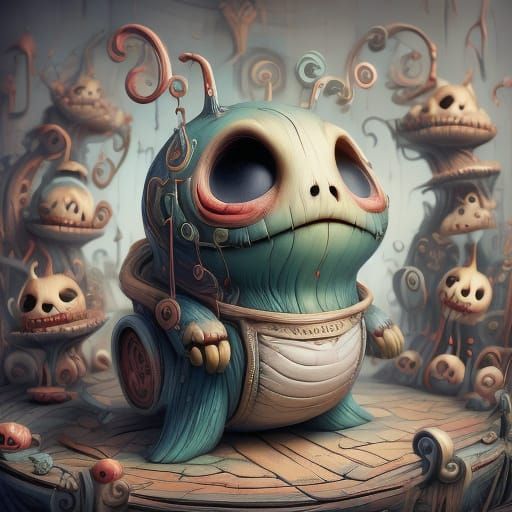 Pixar Style Whimsical Characters with Big Eyes