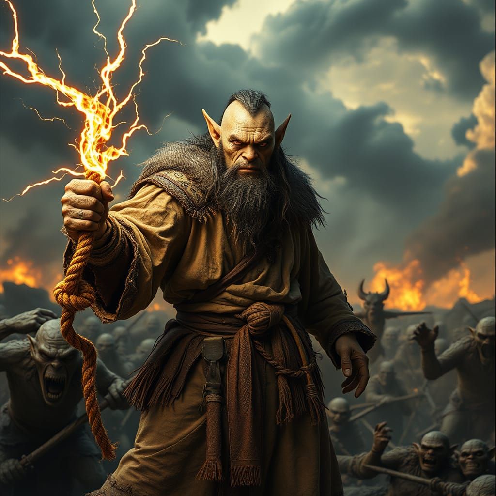 Orc Wizard Unleashes Magical Fury on Goblin Hordes in Cinema...