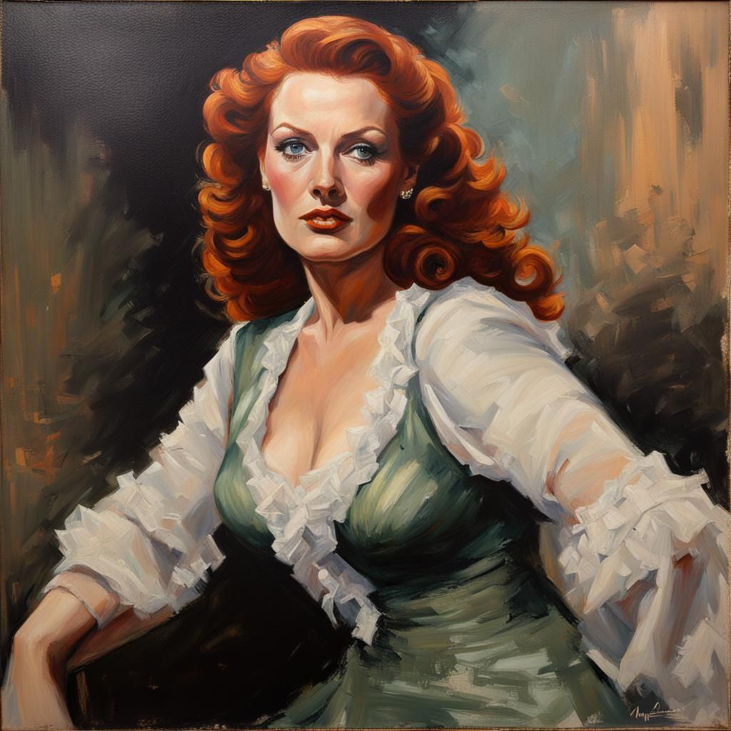 Maureen O'Hara: Oil Portrait in Gurney Style