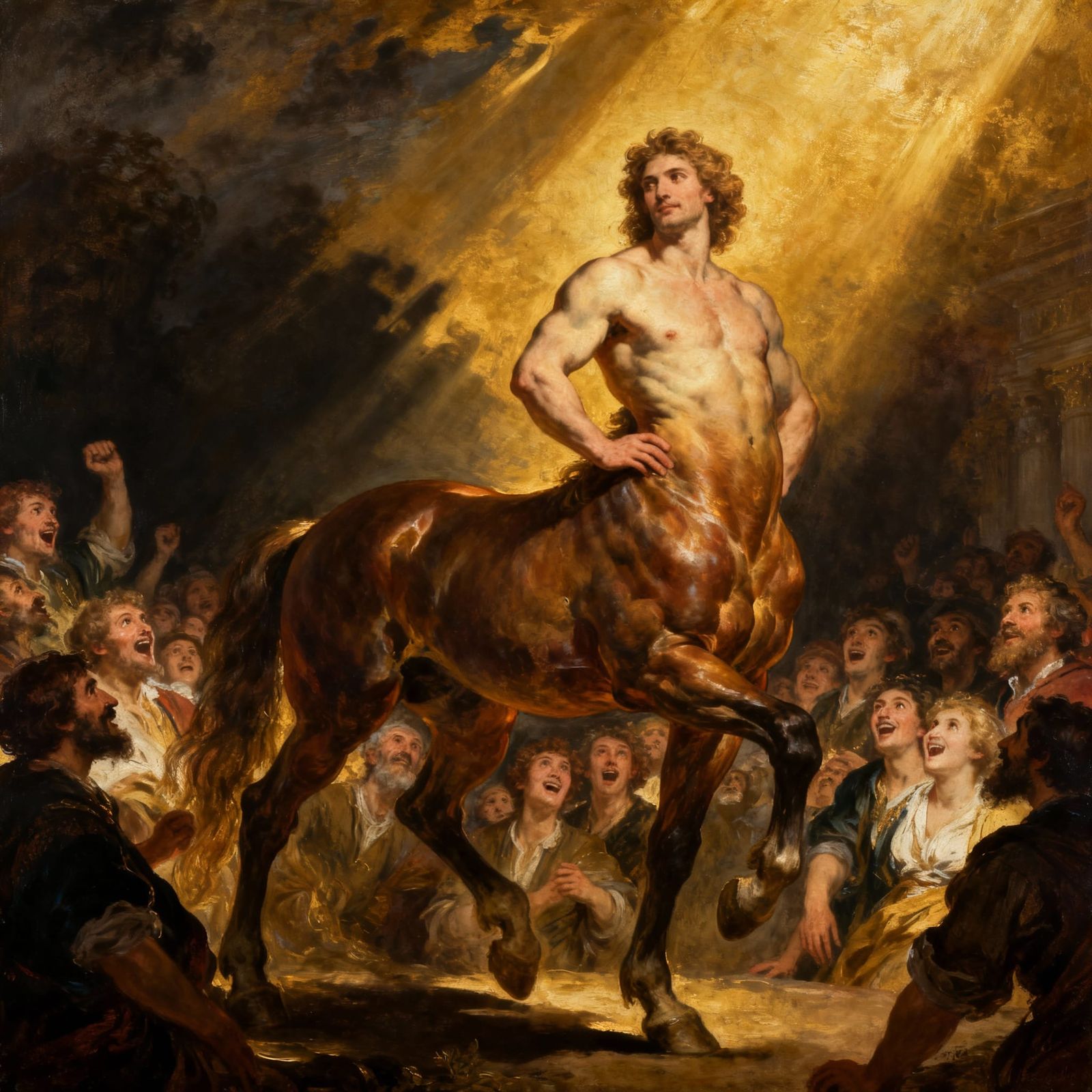 Majestic Centaur Captivates Awe-Struck Crowd in Classical Oi...