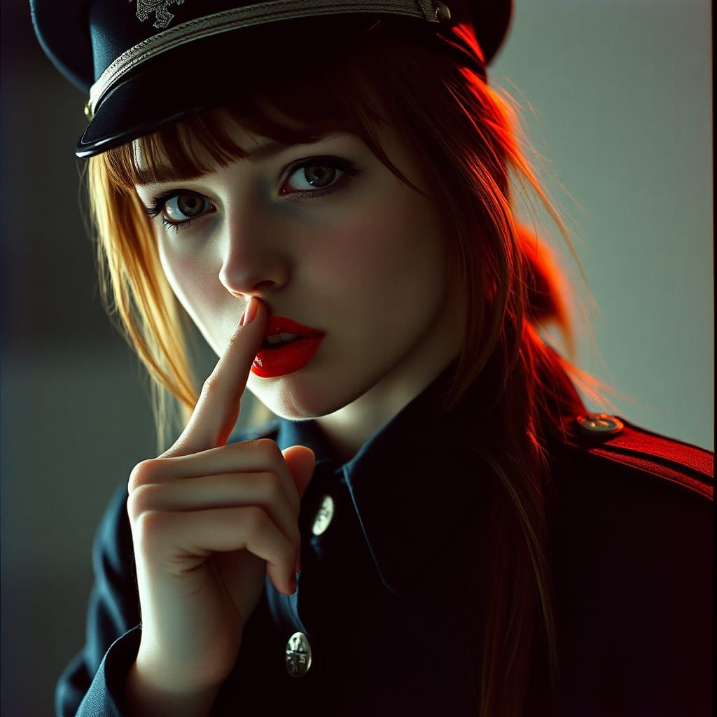 Vampire Girl in German Uniform: Cinematic Film Still