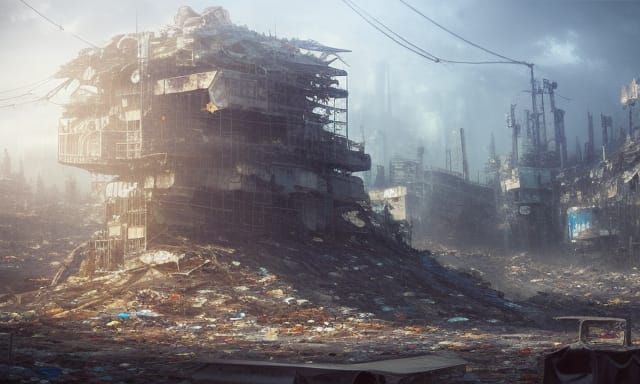 Haunted Salvage Yard in Kawaiicore Pastelcore Style