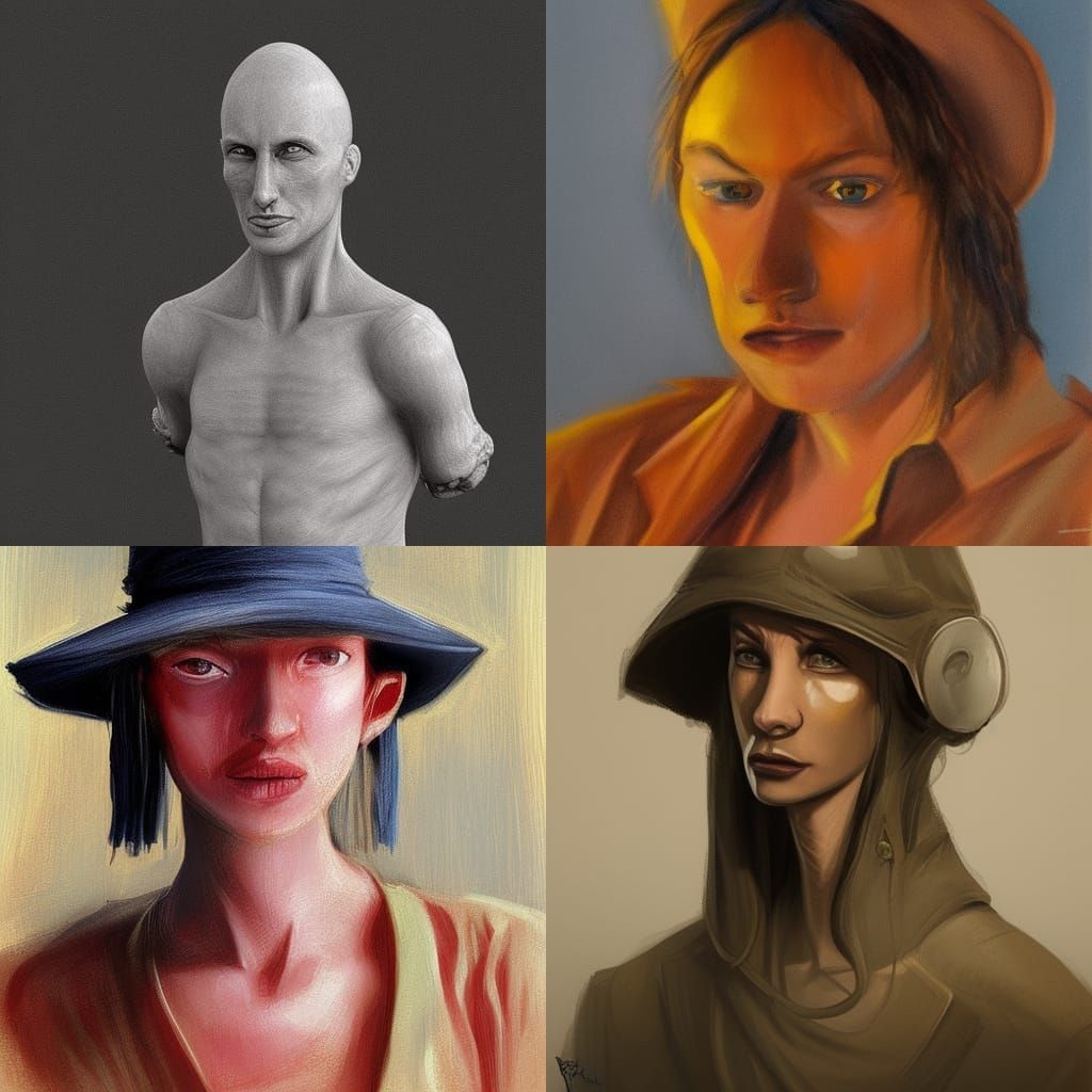 Surreal Character Design in Monochromatic Style