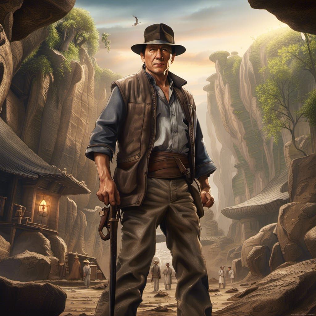 Jackie Chan as Indiana Jones: Detailed Matte Painting