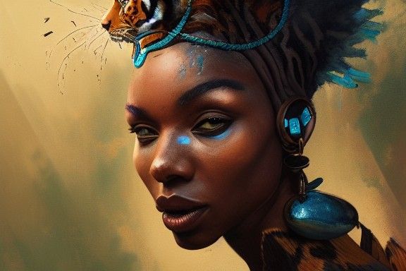 Tiger Queen: Hyperdetailed Photorealistic Anthropomorphic Ch...