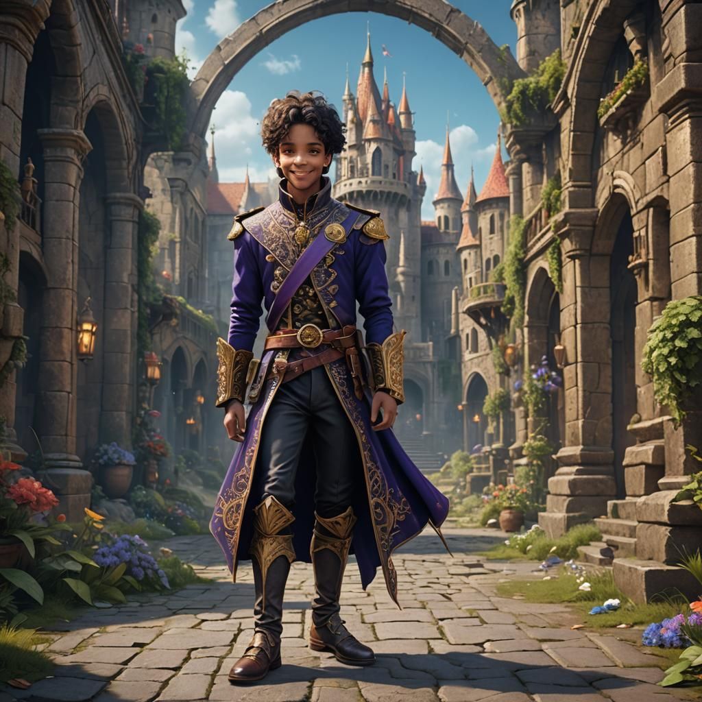 Youthful Prince with Silly Grin: Fantasy Concept Art