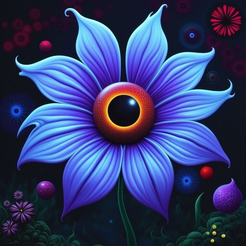Eyeball Flower in Vibrant Watercolor