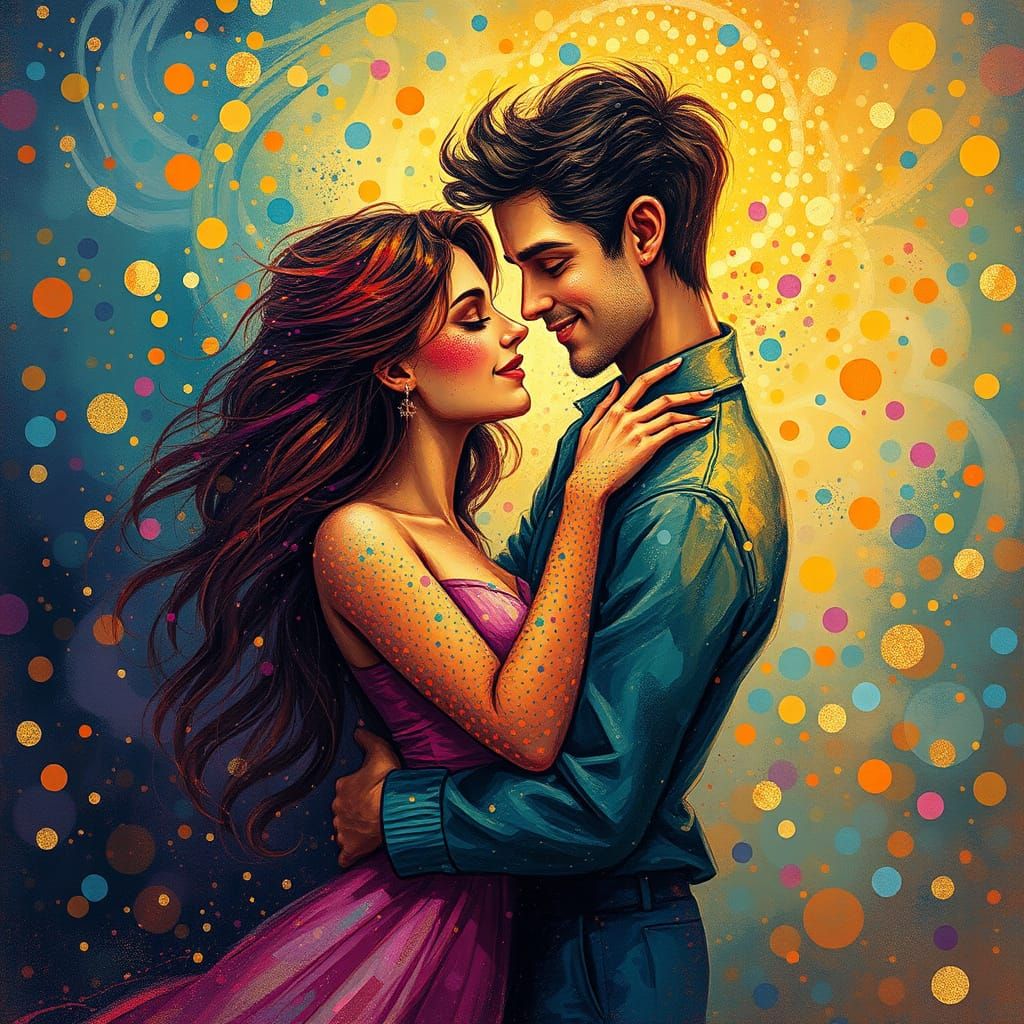 Whimsical Stippled Love