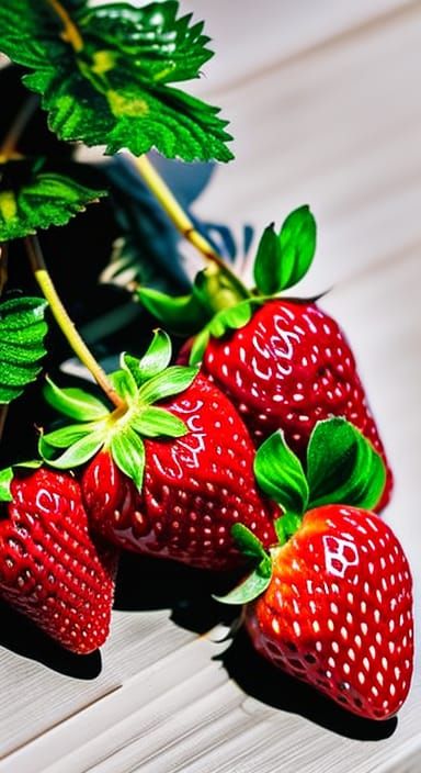 Hyperrealistic Strawberries Portrait in High Resolution