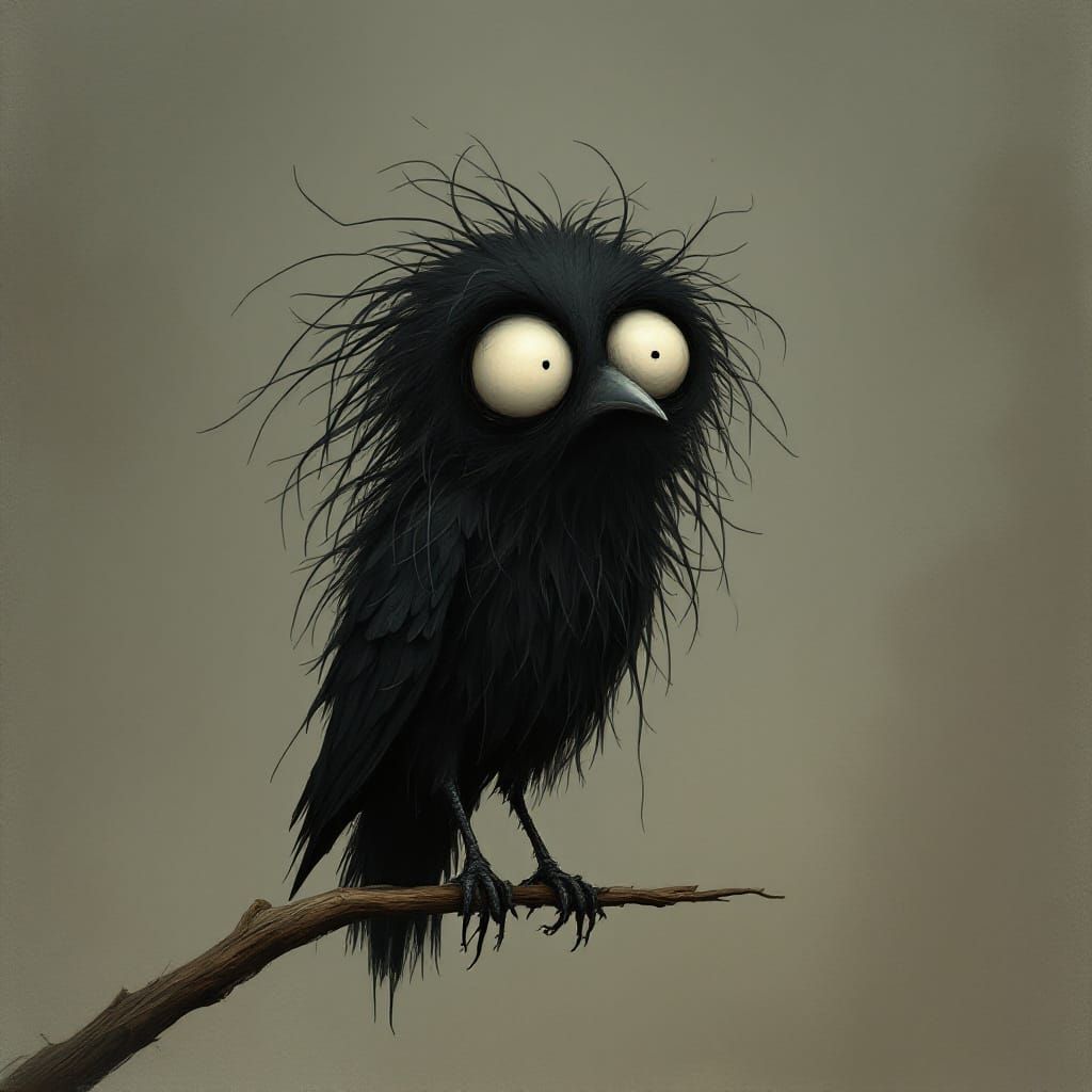 Eerie Raven Illustration in Cinematic Style