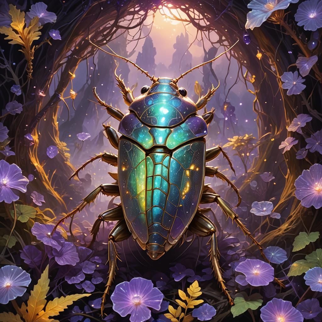 Mythical Snow-White Cockroach Emerges from Crystal Cave