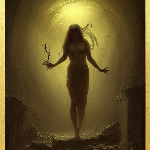 Melinoë: Goddess of Nightmares in Horror Style