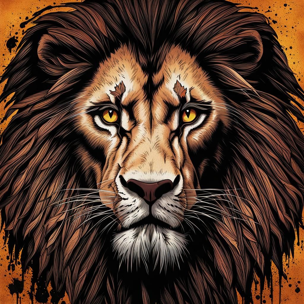 Lion King's Scar: A Stylized Portrait