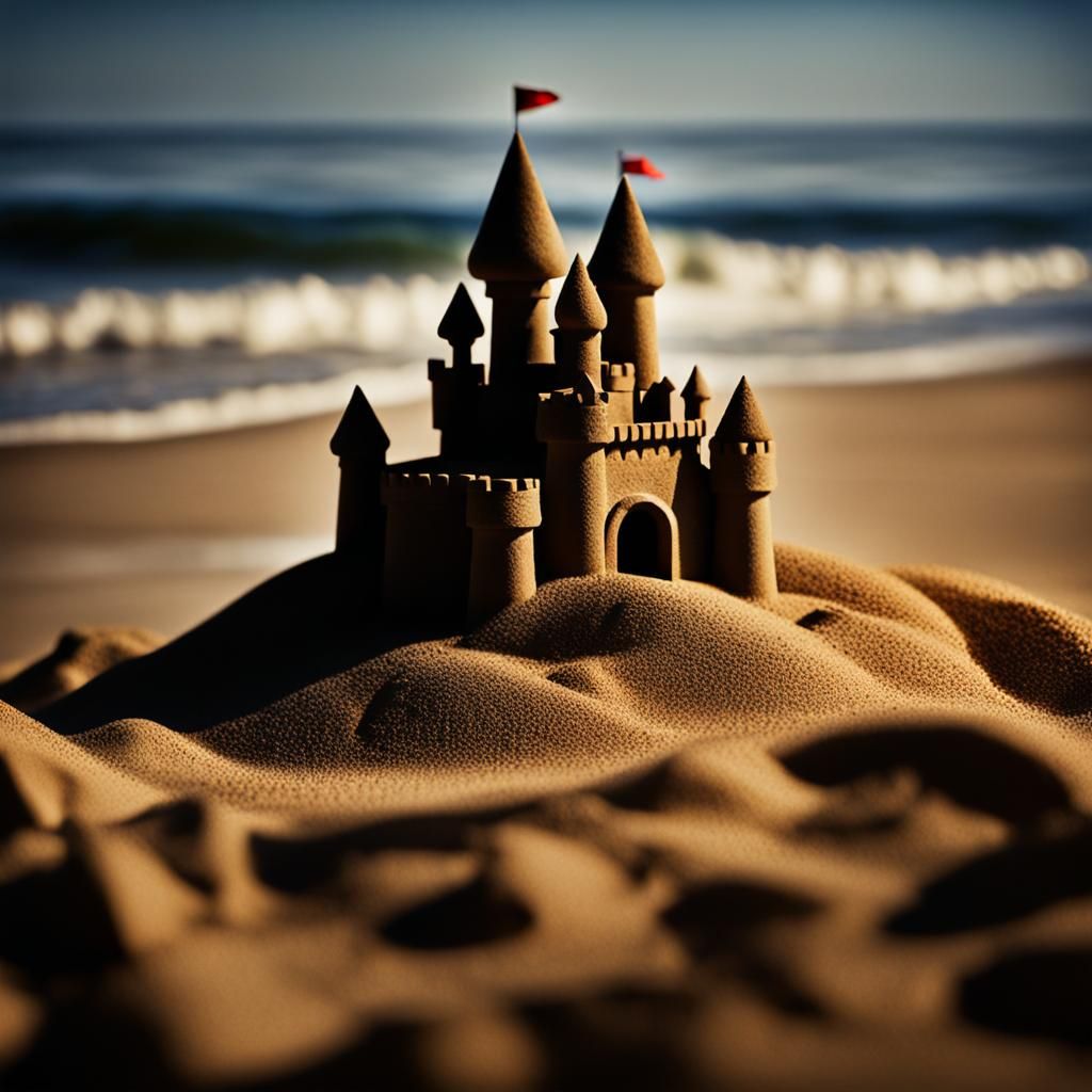 Detailed Sandcastle in Soft Studio Lighting