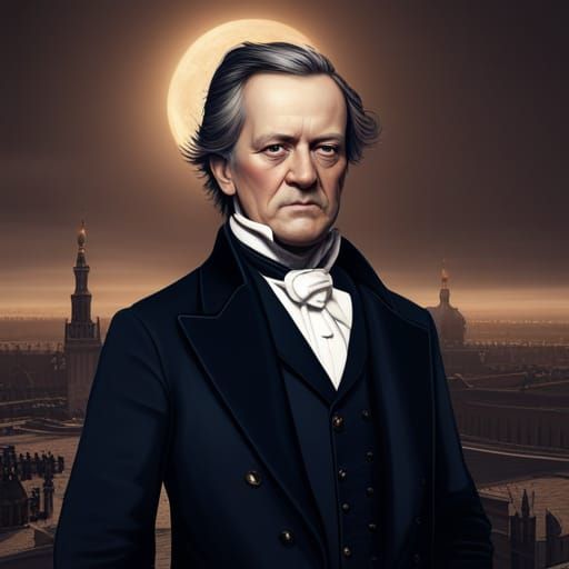 Richard Wagner Portrait in Detailed Matte Painting