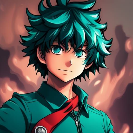 Hyperrealistic Anime Selfie of Izuku Midoriya