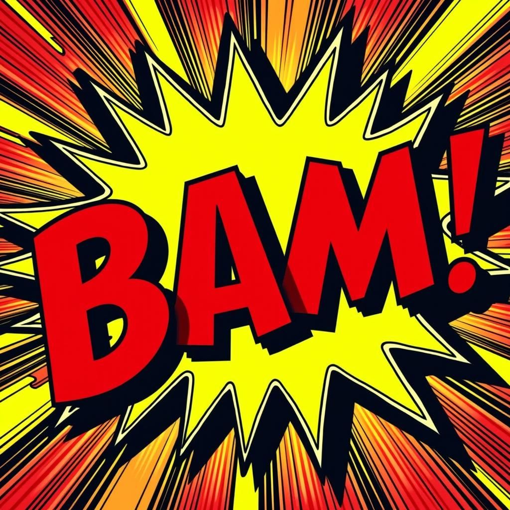 Exploding "BAM!" in Pop Art Style