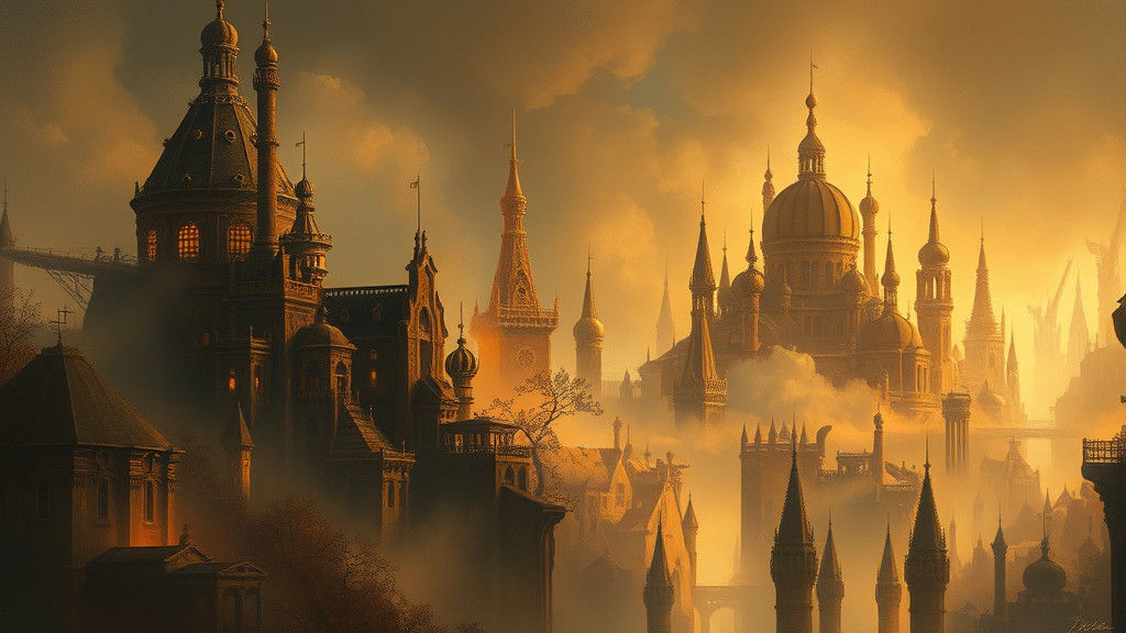 Dreamlike Cityscape Inspired by Romanticism