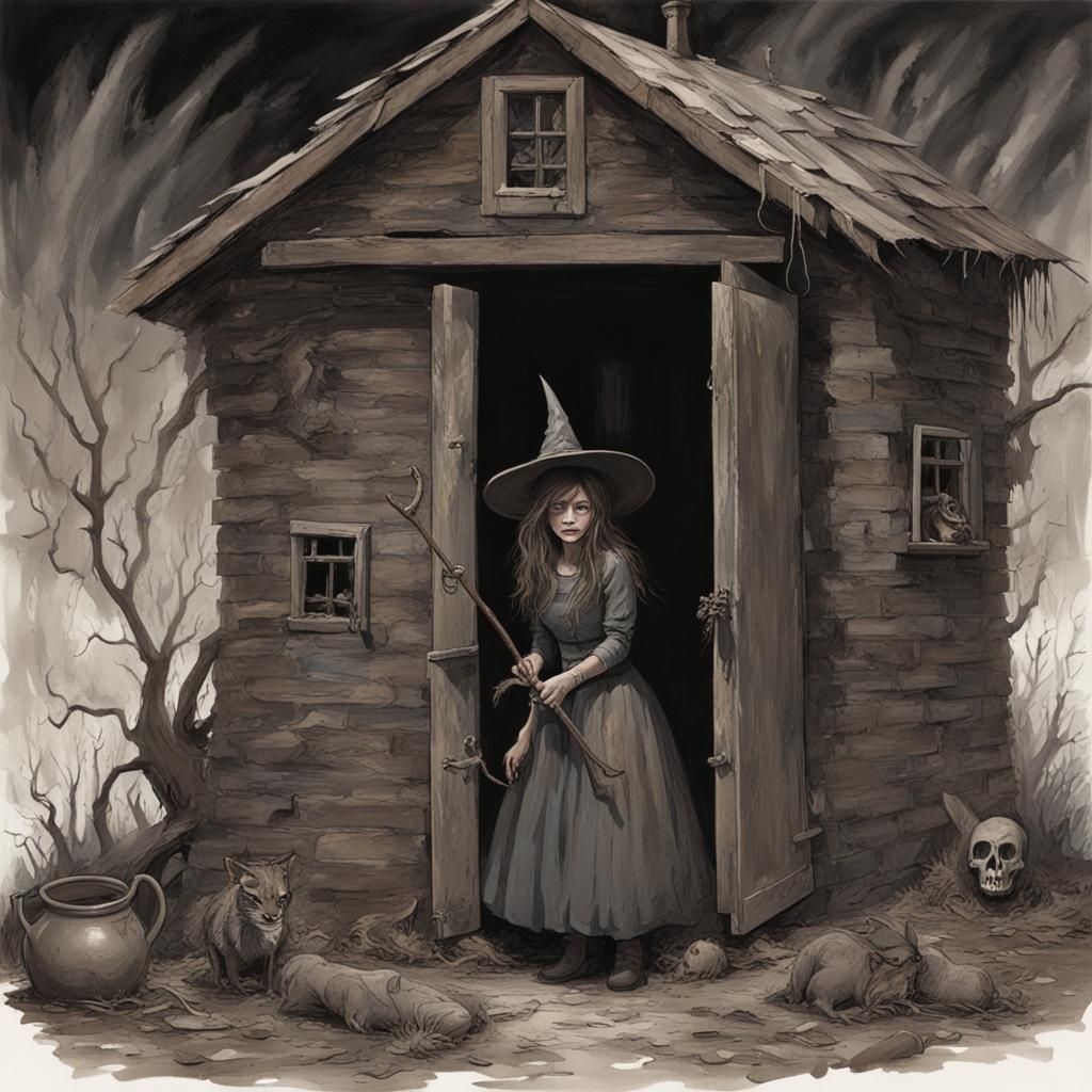 Sinister Swamp Witch Brewing Potion