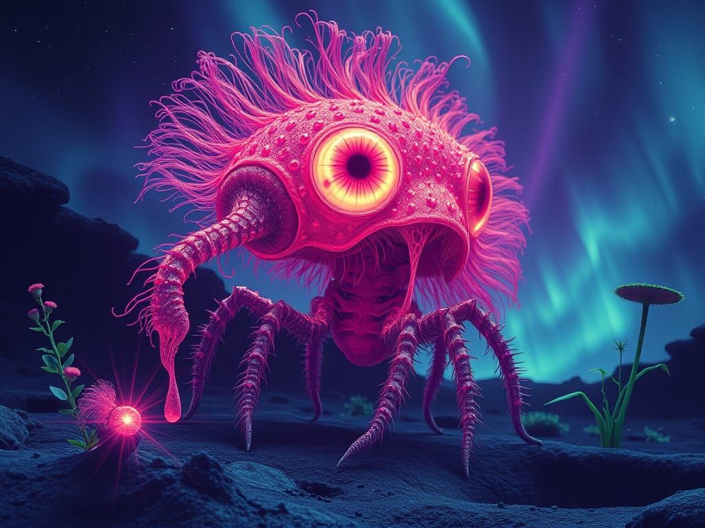 Psychedelic Extraterrestrial Creature with Prismatic Aura