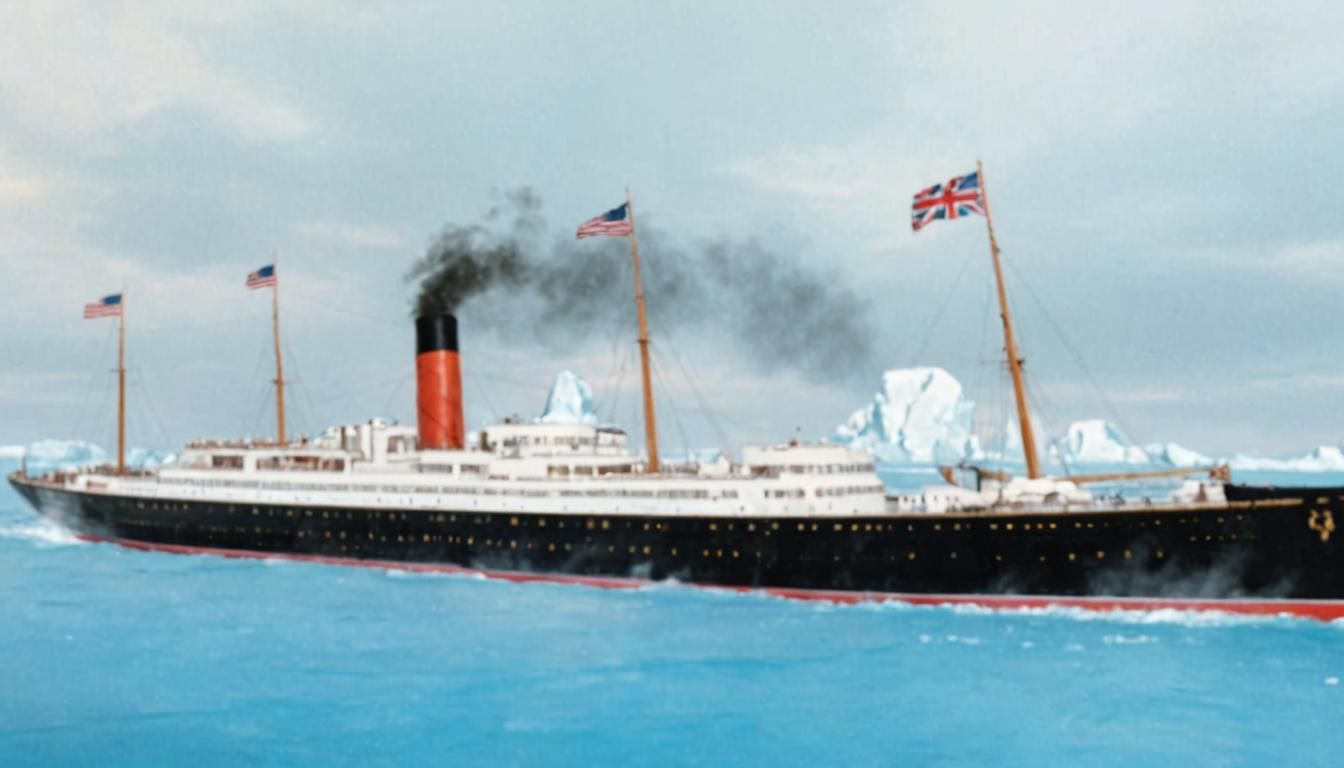 RMS Carpathia Sails Icy Waters in Vintage 3D