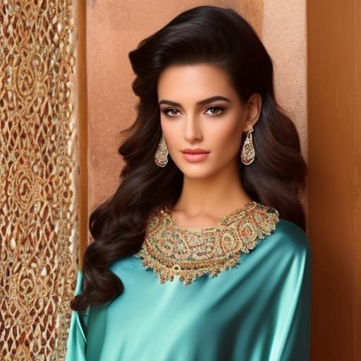 Ethereal Brazilian Beauty in Silk Kimono