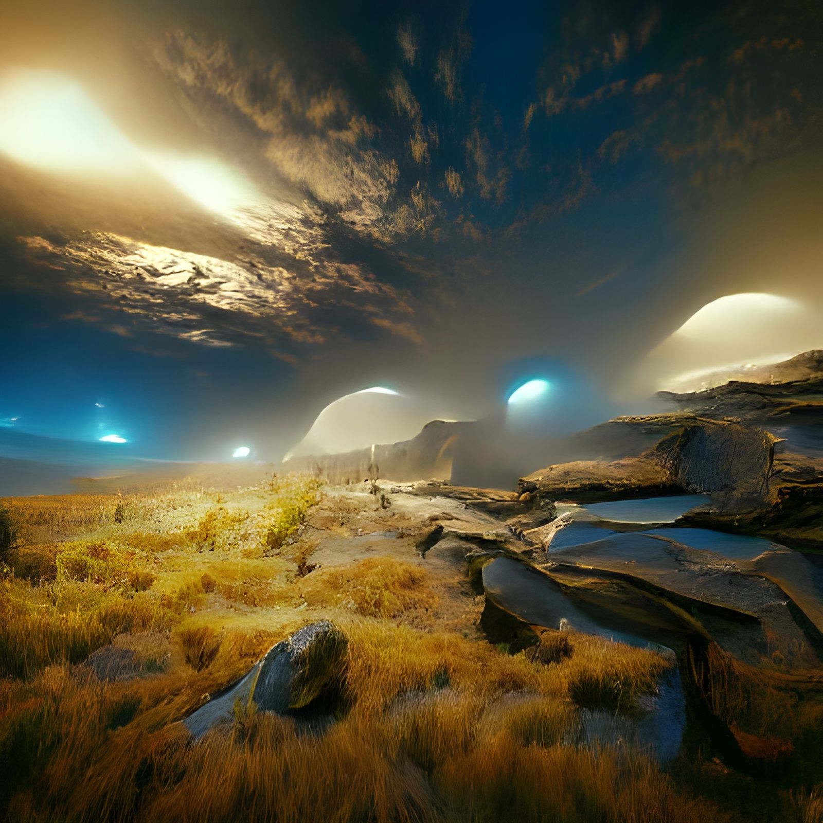 Alien Landscape in Digital Art Style