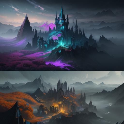 Fantasy Concept Art in Selective Colors