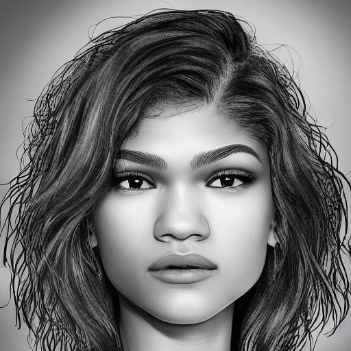 Zendaya Close-up Portrait in Hyperrealistic Splash Art