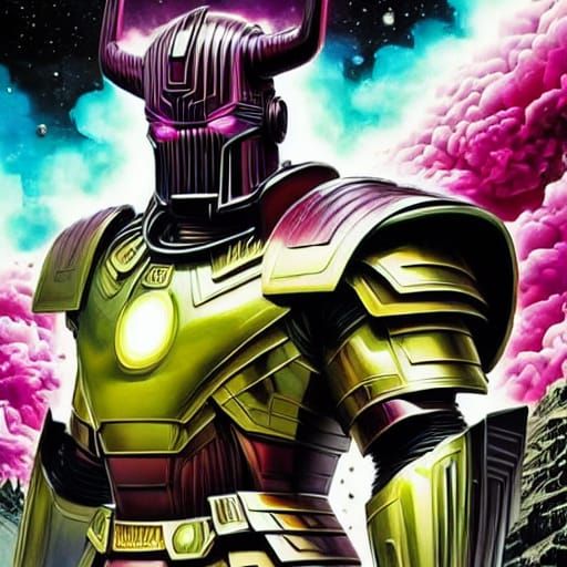 Hero on Metal Sign in Comic Book Style