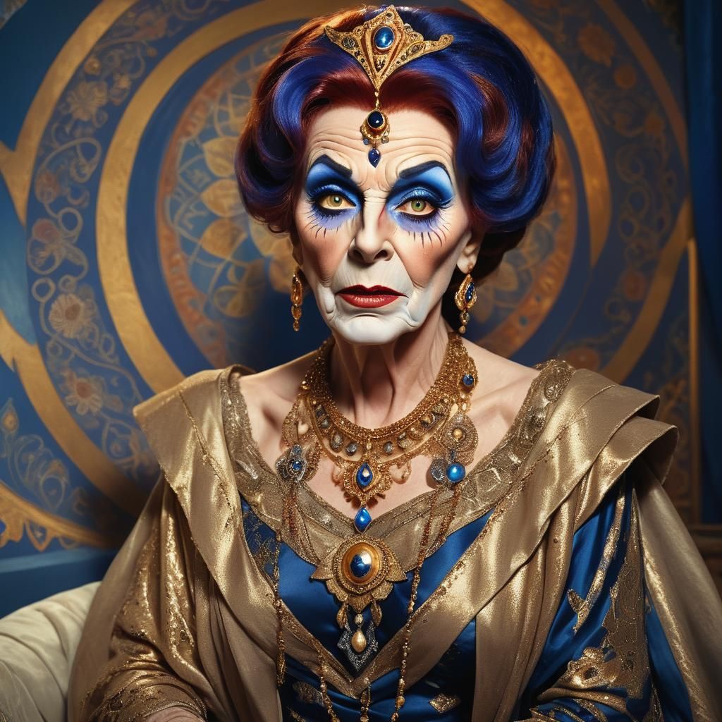 Elderly Transvestite as Sheherezade in Fantasy Concept Art