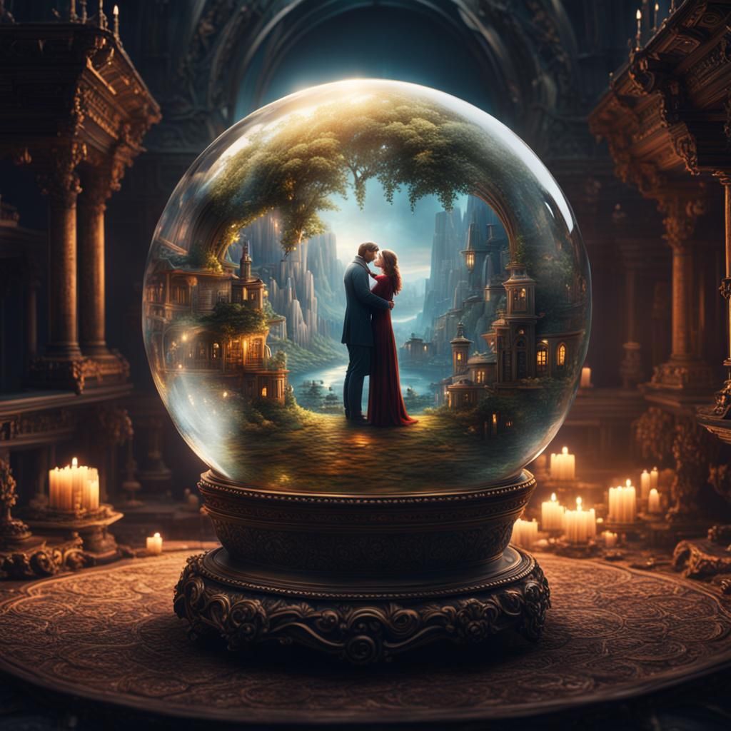 True Love in Crystal Ball: Digital Matte Painting