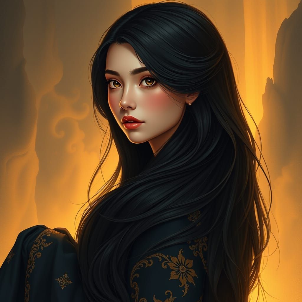 Surreal Cyberpunk Goddess in Elegant Jedi Robes