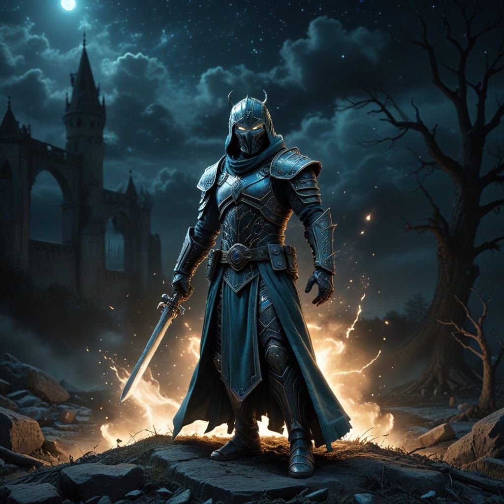 Powerful Young Mage Illuminates the Night Sky