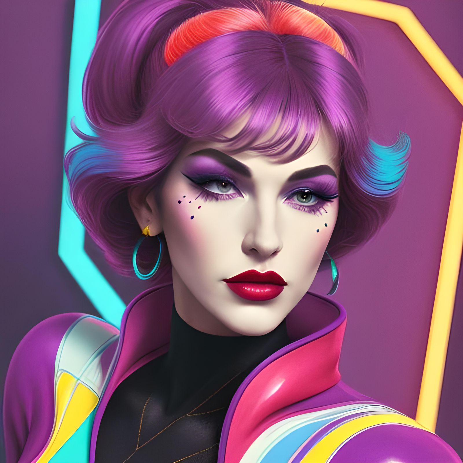 1980s Fashion: Woman in Sweatshirt and Pantyhose