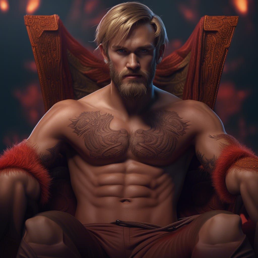 Detailed Matte Painting of a Muscular Man