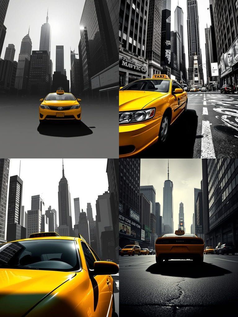 Modern NYC Street Art Poster in Vibrant Yellow and Gray