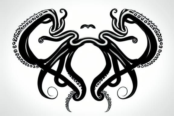 Lovecraftian Biomechanical Tattoo Design with Tentacles
