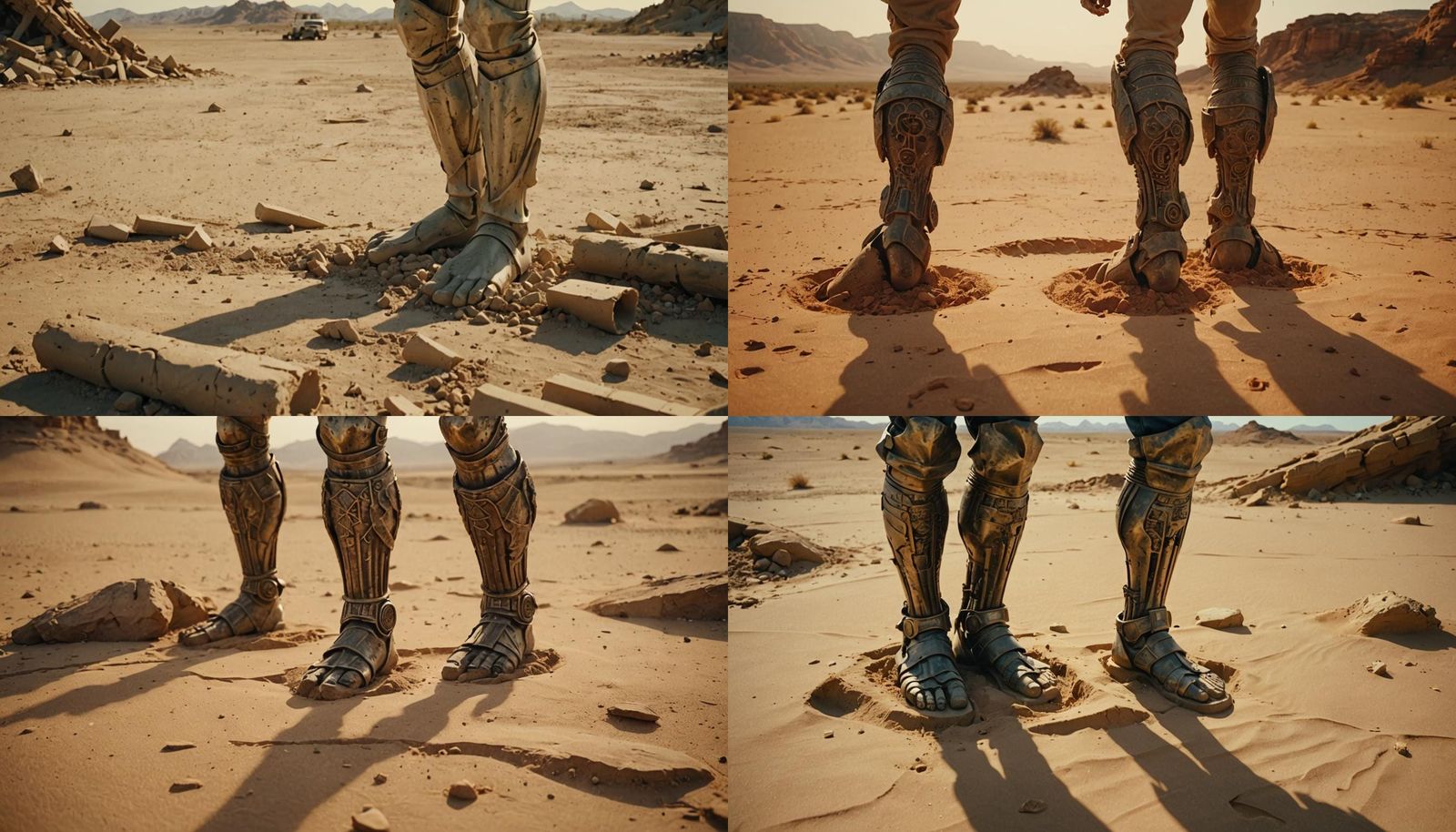 Desert Ruins Statue: Broken Legs in Cinematic Style